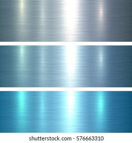 Metal Textures Blue Brushed Metallic Background, Vector Illustration.