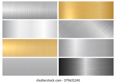 Metal textures. Vector collection of metallic textures, panels and banners for your design and ideas.