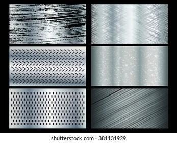Metal textures. Vector collection of metallic textures, panels and banners for your design and ideas.