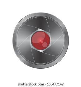 metal theme red camera lens