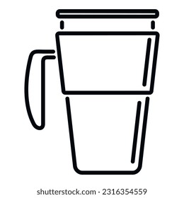 Metal thermo cup icon outline vector. Coffee mug. Flask travel