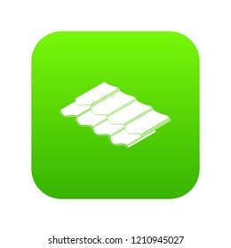 Metal tile icon green vector isolated on white background