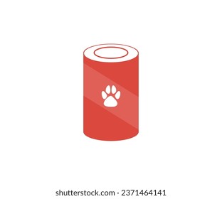 Metal tin can logo design. Wet pet food. Canned food for dogs, cats vector design and illustration.

