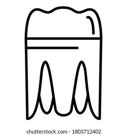 Metal tooth implant icon. Outline metal tooth implant vector icon for web design isolated on white background