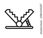 Metal trap icon black and white vector sign