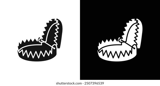 Icono de trampa de metal Contorno de conjunto de Vector plano