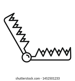 Metal trap icon. Outline metal trap vector icon for web design isolated on white background