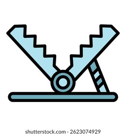 Metal trap icon. Outline metal trap vector icon color flat isolated