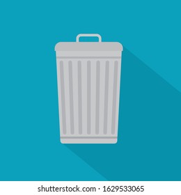 metal trash bin icon- vector illustration