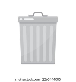 metal trash can icon- vector illustration