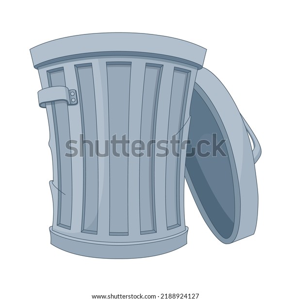 Metal Trash Can Lid Cartoon Vector Stock Vector (Royalty Free ...