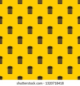 Metal trash can pattern seamless vector repeat geometric yellow for any design