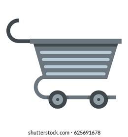 Metal trolley icon flat isolated on white background vector illustration