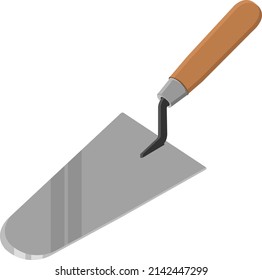 Metal trovel, illustration, vector on a white background.