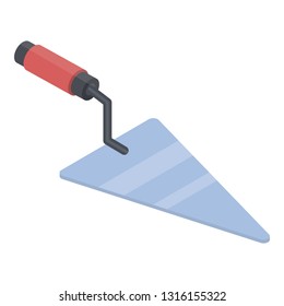 Metal trowel icon. Isometric of metal trowel vector icon for web design isolated on white background