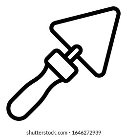 Metal trowel icon. Outline metal trowel vector icon for web design isolated on white background