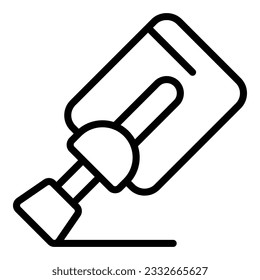 Metal trowel icon outline vector. Cement stone. Local layer