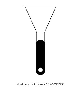 metal trowel tool icon cartoon vector illustration graphic design