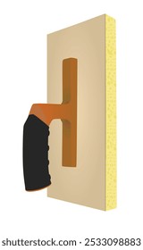 Metal trowel tool. vector illustration