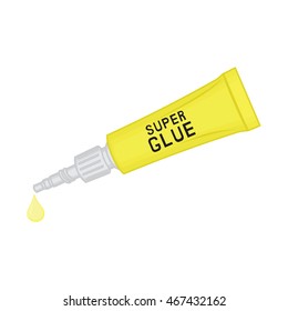 metal tube of super glue, Vector illustration of yellow tube with super glue.