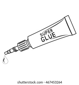 metal tube of super glue , Vector illustration of yellow tube with super glue.