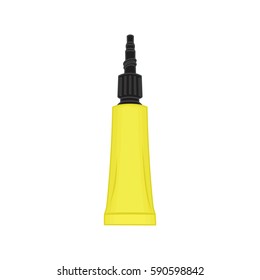 metal tube of super glue , Vector illustration.