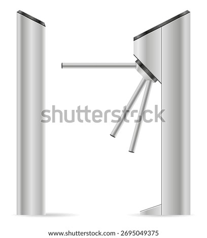 metal turnstile for checkpoints vector illustration isolated object icons