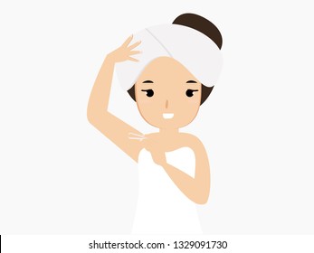 Metal tweezers in the hands of girl for pulling hair from the skin. Body care, beauty services. Vector illustration flat design. Isolated on white background.