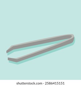 metal tweezers. Tweezer tool icon vector