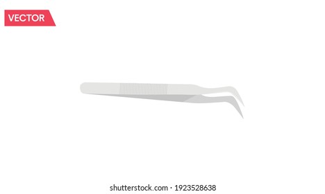 Metal tweezers. Vector isolated illustration of realistic metal tweezers