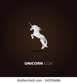 Metal Unicorn Icon. Vector Design