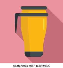 Icono de la taza de vacío metálica. Ilustración plana de un icono vectorial de vaso de vacío metálico para el diseño web
