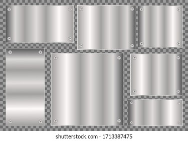 Metal vector concept blank, illustration concept metalic effect gradient steel texture chrome modern, background tranparant pattern
