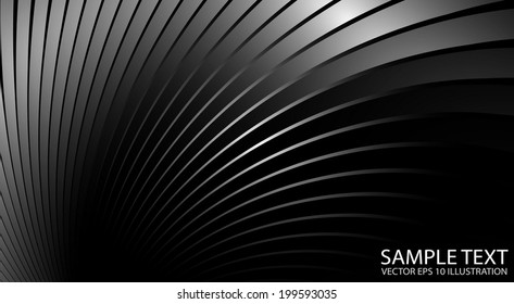 Metal vector curvatures background abstract illustration - Vector metallic silver background template