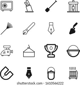 metal vector icon set such as: knife, collection, cold, hardware, box, detector, crane, construction, cartoon, award, cup, electric, job, password, worker, heavy, science, prize, place, snow