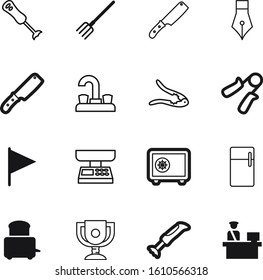 metal vector icon set such as: pitchfork, nobody, trophy, prize, pin, trainer, plane, distance, closeup, triangle, ink, cold, fitness, scale, healthy, calligraphy, holiday, new, success, gym, box