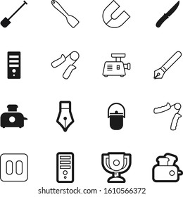metal vector icon set such as: machine, concept, prize, magnet, reward, art, menu, magnetic, horseshoe, magnetism, attraction, award, camp, bonfire, won, trip, agricultural, pan, force, cauldron