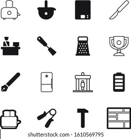 metal vector icon set such as: media, hardware, first, protection, grater, accessory, metallic, arm, plant, button, won, scale, alkaline, strength, trophy, menu, style, casting, measure, modern