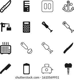 metal vector icon set such as: play, implants, stop, toaster, clinic, lift, stainless, seasonal, electricity, teeth, grater, render, anchor, fuel, nutrition, yacht, heater, tooth, construction, naval