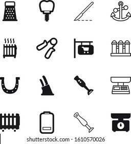 metal vector icon set such as: shop, heavy, storage, decoration, empty, spring, scalpel, alkaline, digital, arm, heat, implants, agricultural, ornamental, gym, utensil, simple, horse, weigh, grater