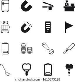 metal vector icon set such as: refrigerator, decoration, textile, plane, officer, ingredient, hardware, digital, festival, profit, temperature, wealth, emblem, currency, domestic, press, system, buy