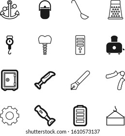 metal vector icon set such as: lifting, idea, clinic, balance, render, cauldron, lift, technical, safety, cooperation, accessory, safe, cuisine, teamwork, charger, connection, sport, clip, trip