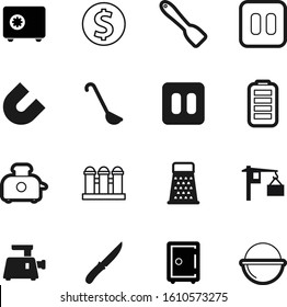 metal vector icon set such as: domestic, payment, stainless, nutrition, horseshoe, pan, economy, sharp, breakfast, household, cuisine, alkaline, grater, attract, outline, architecture, city, fuel
