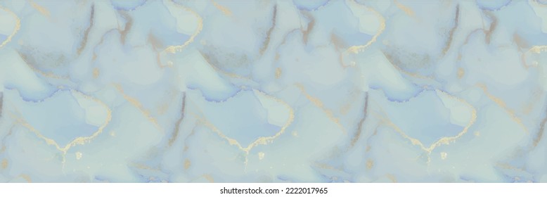 Metal Vector Ink Watercolor. Foil Marble Watercolor. Green Ink Paint. Fluid Seamless Repeat. Marble Gold Water Color. Blue Oriental Background. Luxury Alcohol Ink Canvas. Modern Seamless Painting.