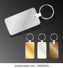 Metal vector Keychains on a black background