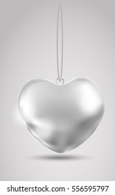 Metal vector romantic decoration  on a white background. Template. Hanging toy. Vector object design, layout. Mock-up. Vector illustrator.  10 EPS