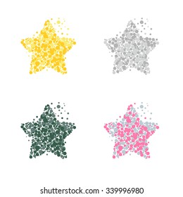 Metal vector stars out of metal dust. Vector illustration.