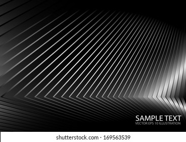 Metal vector  surface curves  lighted and reflected - Silver metal vector background illustration 