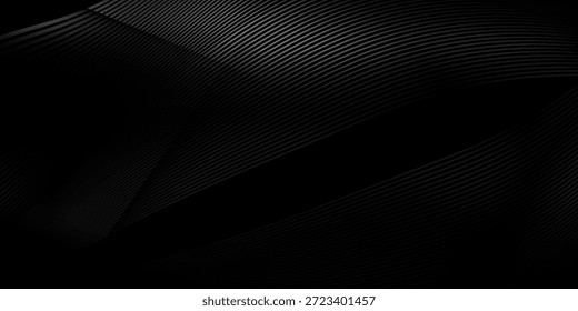 Curvas de superficie de Vector de metal iluminadas y reflejadas - Ilustración de fondo de Vector de metal plateado 