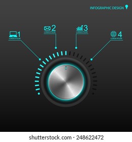 Metal volume button  for infographics
